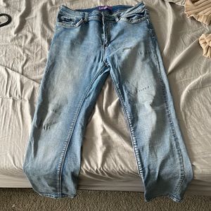 Light blue faded jeans